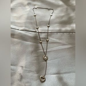 Tiffany & Co. Link lariat Heart Necklace Sterling Silver 925 Pendant with Box